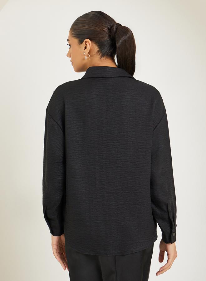 Styli Women Black Embellished Long Sleeve Shirt - Image 4